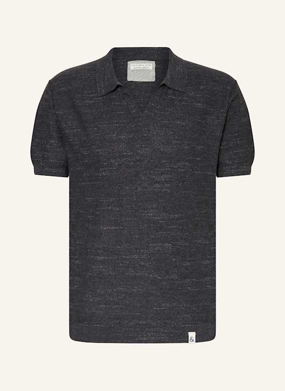 COLOURS & SONS Strick-Poloshirt DUNKELGRAU