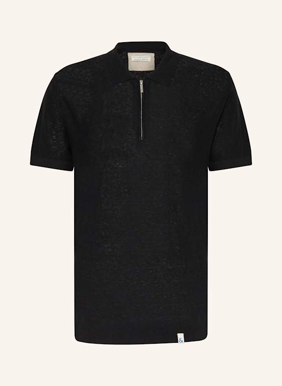 COLOURS & SONS Strick-Poloshirt SCHWARZ