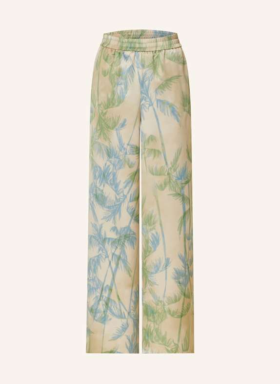 MAX & Co. Marlenehose aus Satin CREME/ HELLGRÜN/ HELLBLAU