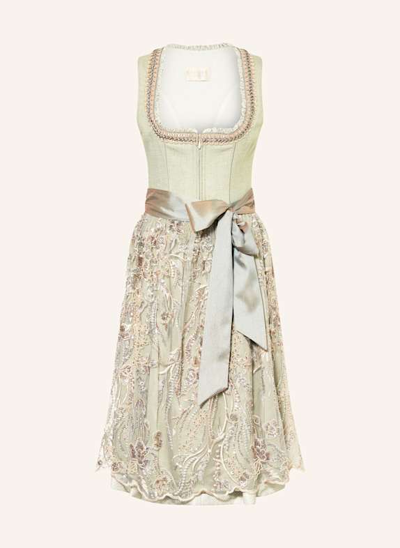 KRÜGER Jacquard-Dirndl FANELLA mit Pailletten HELLGRÜN