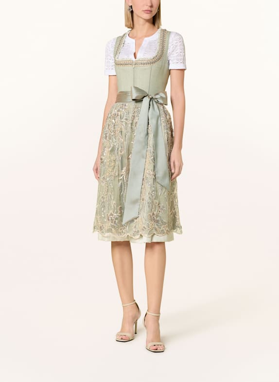 KRÜGER Jacquard-Dirndl FANELLA mit Pailletten HELLGRÜN