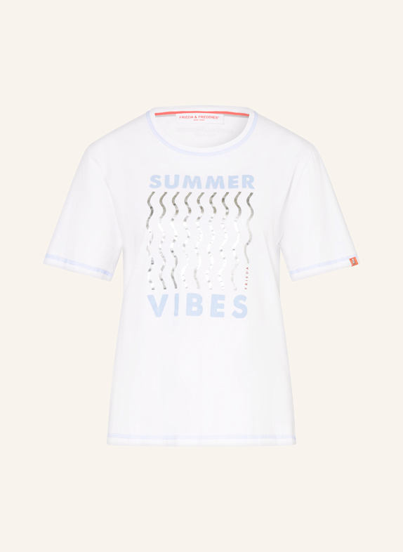 FRIEDA & FREDDIES T-shirt BIAŁY/ SZARY/ SREBRNY