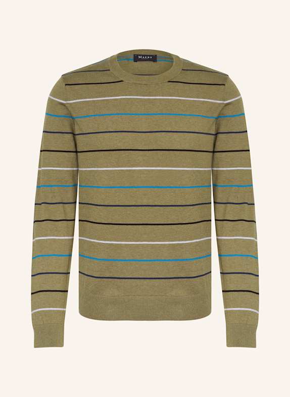 MAERZ MUENCHEN Pullover OLIV/ DUNKELBLAU/ WEISS