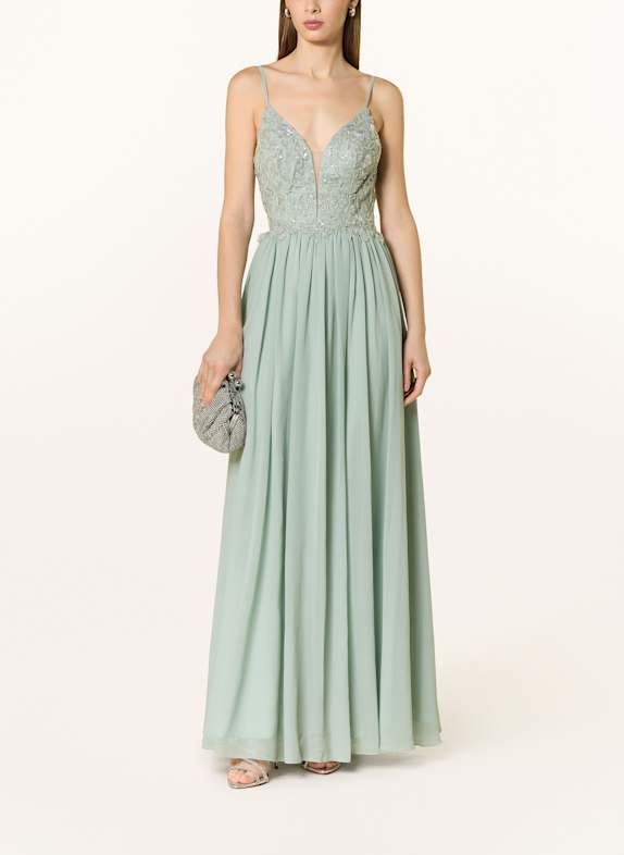 Hey Kyla Abendkleid mit Spitze und Schmuckperlen MINT