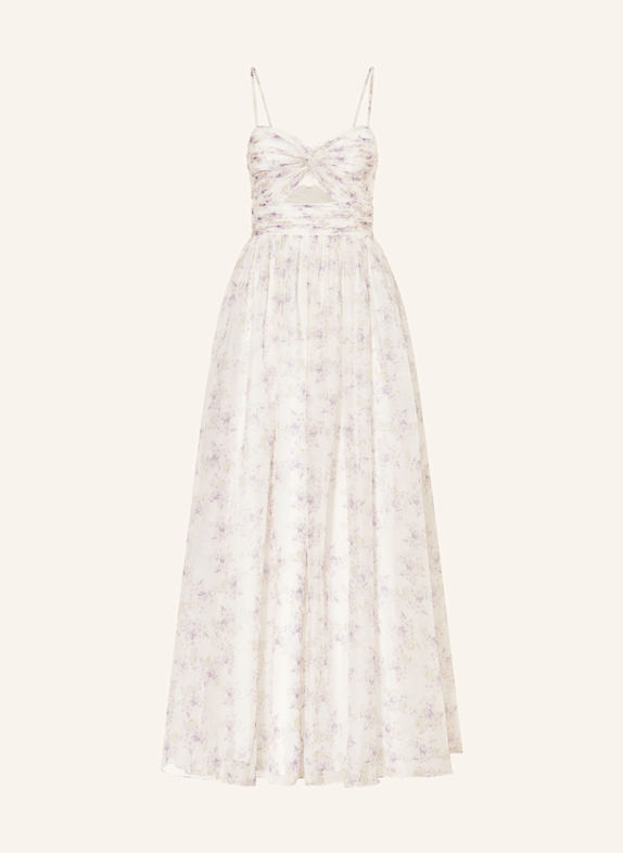 Hey Kyla Abendkleid mit Plissees und Cut-out CREME/ HELLLILA