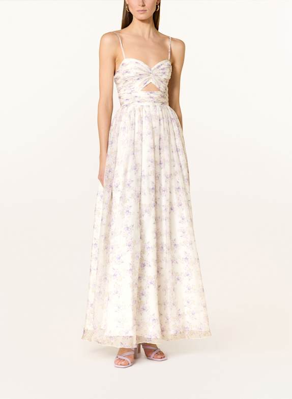 Hey Kyla Abendkleid mit Plissees und Cut-out CREME/ HELLLILA