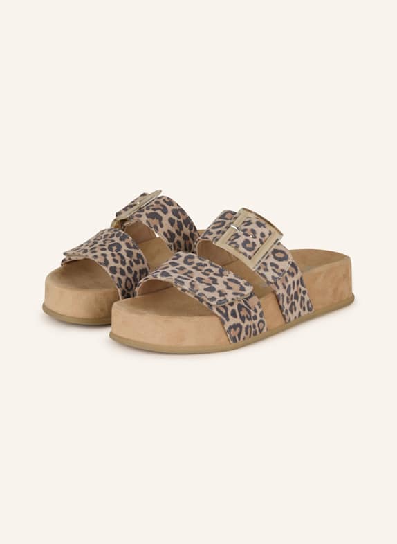 paul green Plateau-Pantoletten BEIGE/ GRAU/ HELLBRAUN