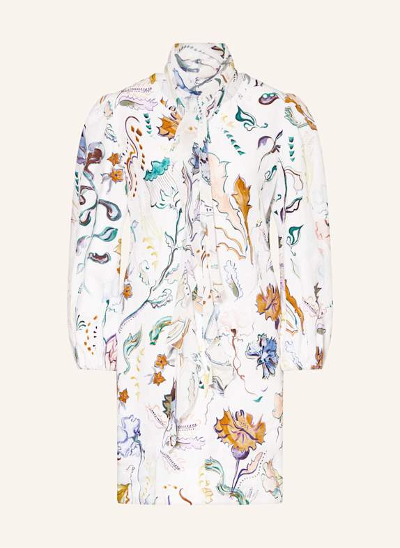 DOROTHEE SCHUMACHER Leinenkleid FLORAL POWER WEISS/ GRÜN/ BRAUN