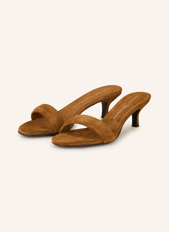 DOROTHEE SCHUMACHER Mules SUEDE SENSATION COGNAC