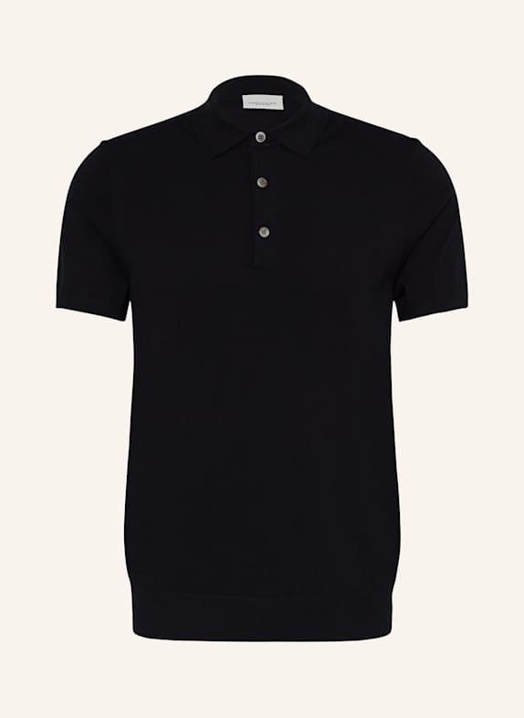 PROFUOMO Strick-Poloshirt DUNKELBLAU