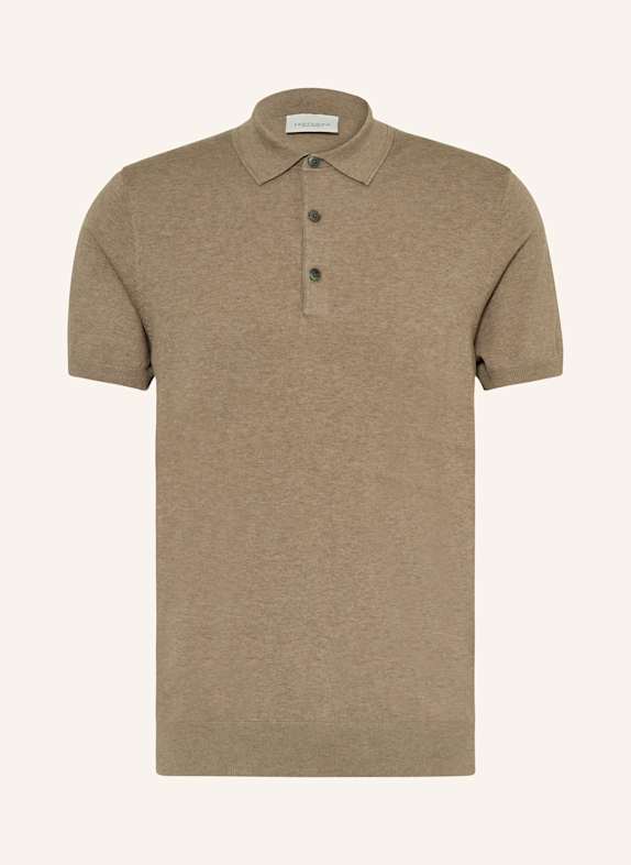 PROFUOMO Strick-Poloshirt BRAUN