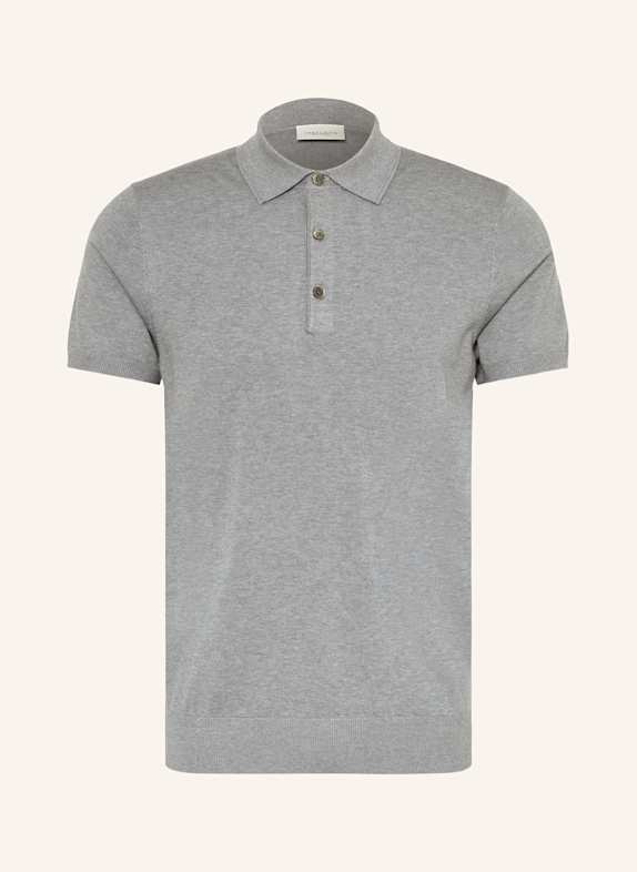 PROFUOMO Strick-Poloshirt BLAUGRAU