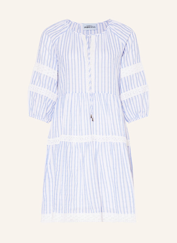 FrogBox Kleid mit Spitze WEISS/ HELLBLAU