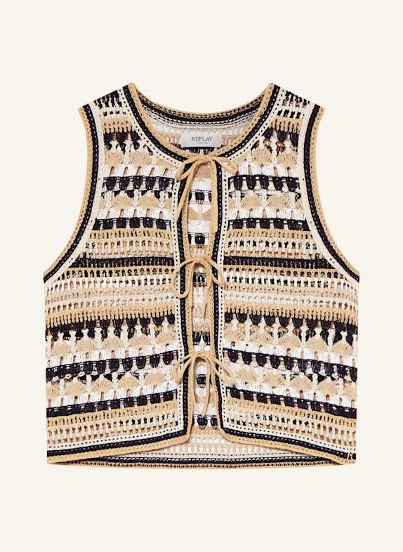REPLAY Stricktop SCHWARZ/ WEISS/ BEIGE