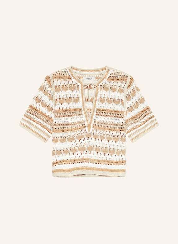 REPLAY Strickshirt WEISS/ BEIGE