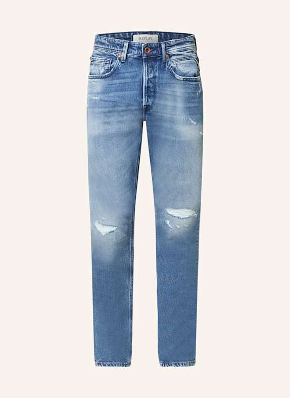 REPLAY Destroyed Jeans WILLBI Regular Slim Fit 009 MEDIUM BLUE