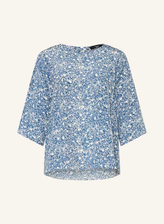 WEEKEND Max Mara Blusenshirt GINNICO aus Seide mit 3/4-Arm BLAU/ WEISS