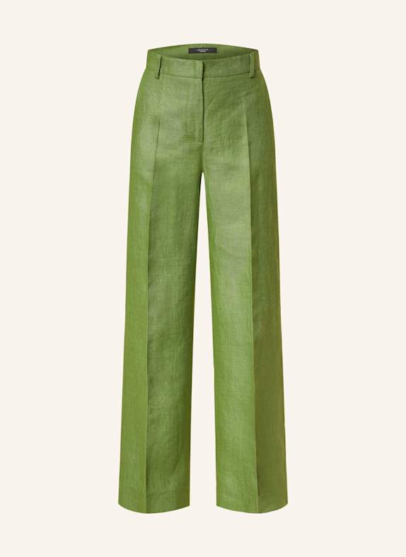 WEEKEND Max Mara Marlenehose MALIZIA aus Leinen GRÜN