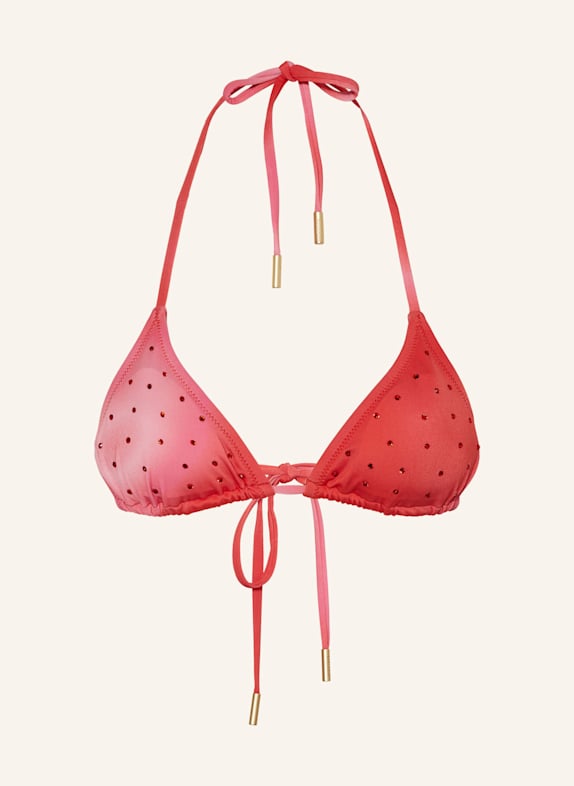GOLDBERGH Triangel-Bikini-Top JOIE mit Schmucksteinen ROT/ HELLROT