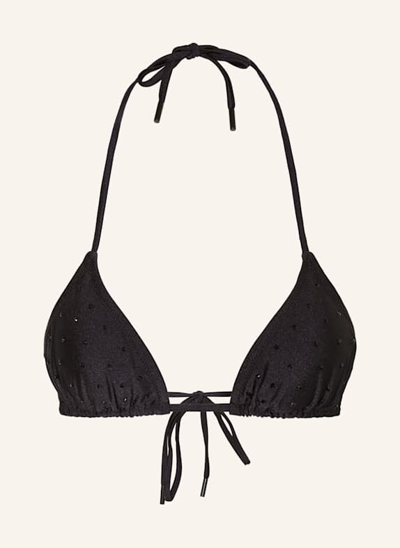 GOLDBERGH Triangel-Bikini-Top BRONZER mit Schmucksteinen SCHWARZ