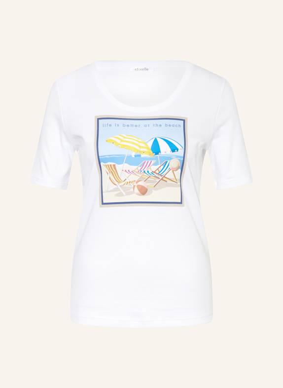 efixelle T-Shirt mit Schmucksteinen WEISS/ BLAU/ GELB