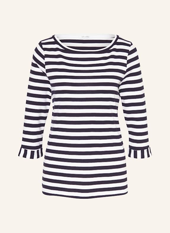 efixelle Shirt mit 3/4-Arm WEISS/ DUNKELBLAU