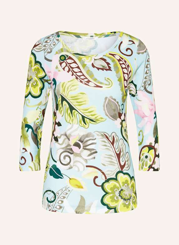 efixelle Shirt mit 3/4-Arm TÜRKIS/ GRÜN/ ROSA