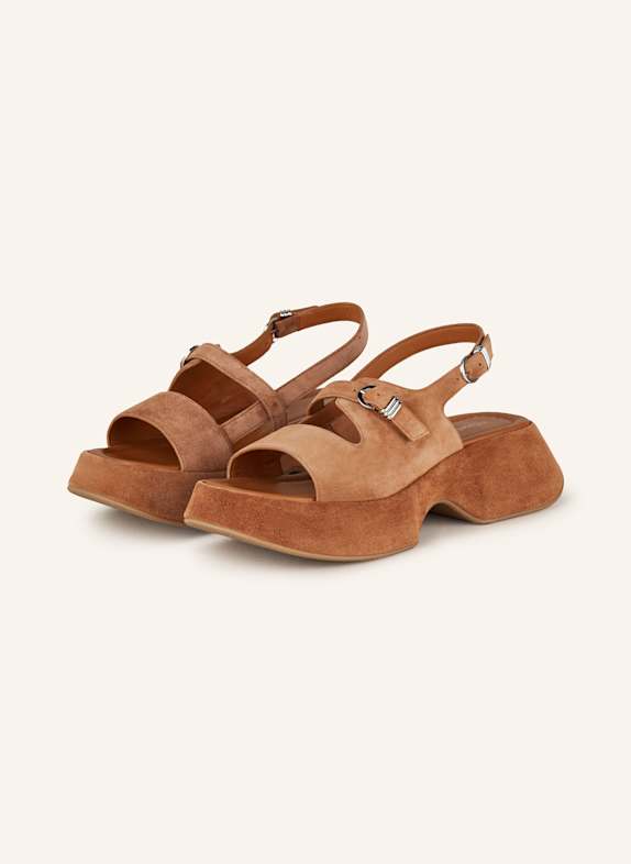 VIC MATIÉ Plateau-Sandalen COGNAC