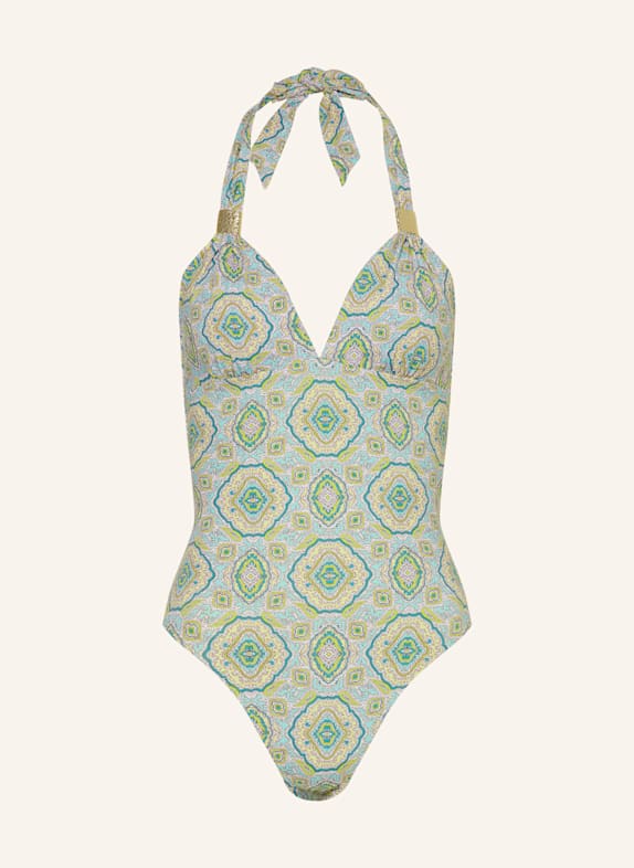 heidi klein Neckholder-Badeanzug HACIENDA MINT/ NEONGELB/ PETROL