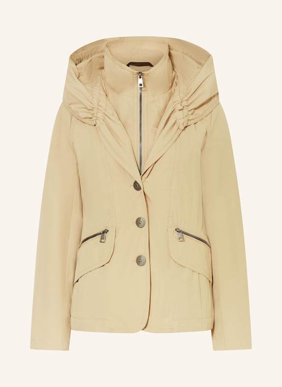 CREENSTONE PEARL coat with placket LIGHT BROWN