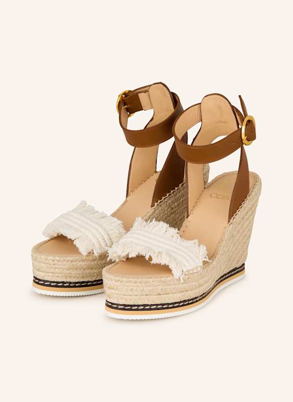 ODISSì Platform wedges ECRU/ BROWN