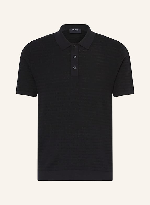 OLYMP SIGNATURE Strick-Poloshirt SCHWARZ