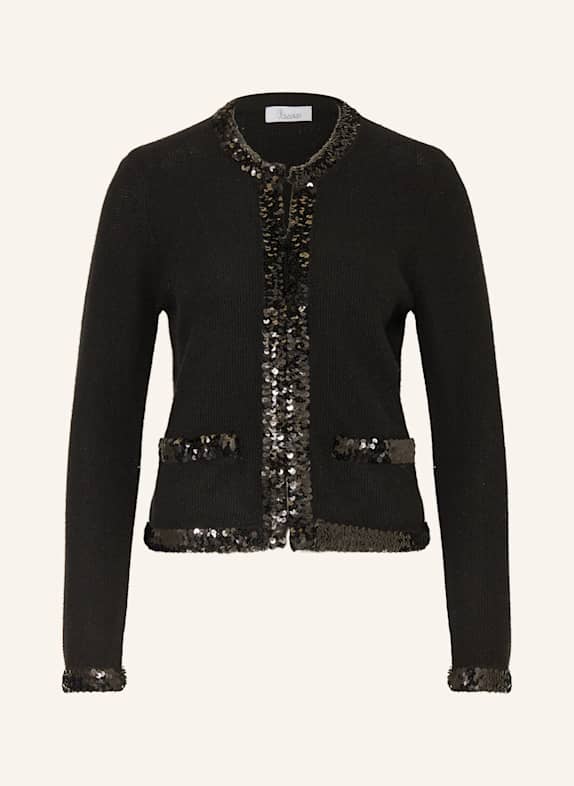 Princess GOES HOLLYWOOD Strickjacke mit Pailletten und Cashmere SCHWARZ