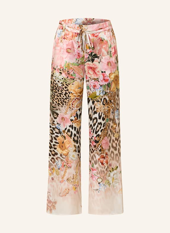 Princess GOES HOLLYWOOD Marlenehose aus Seide mit Schmucksteinen ROSA/ DUNKELORANGE/ GRÜN