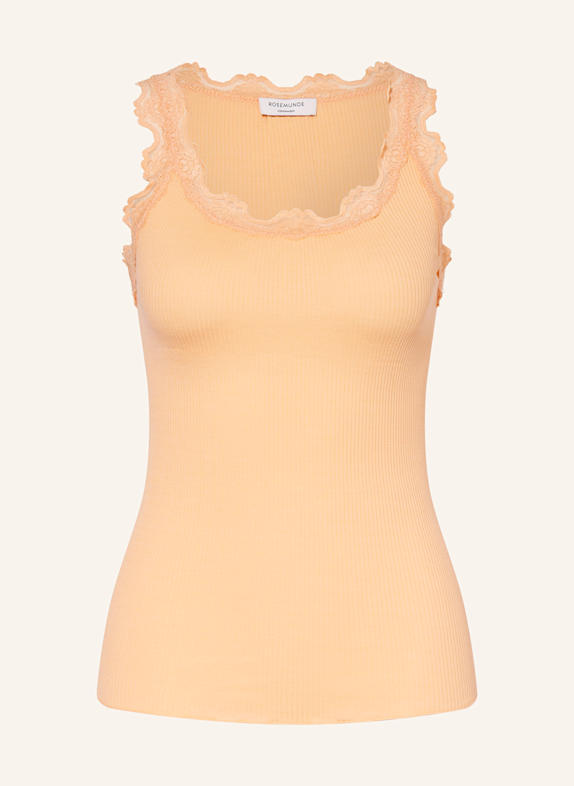 rosemunde Seidentop BABETTE mit Spitze HELLORANGE