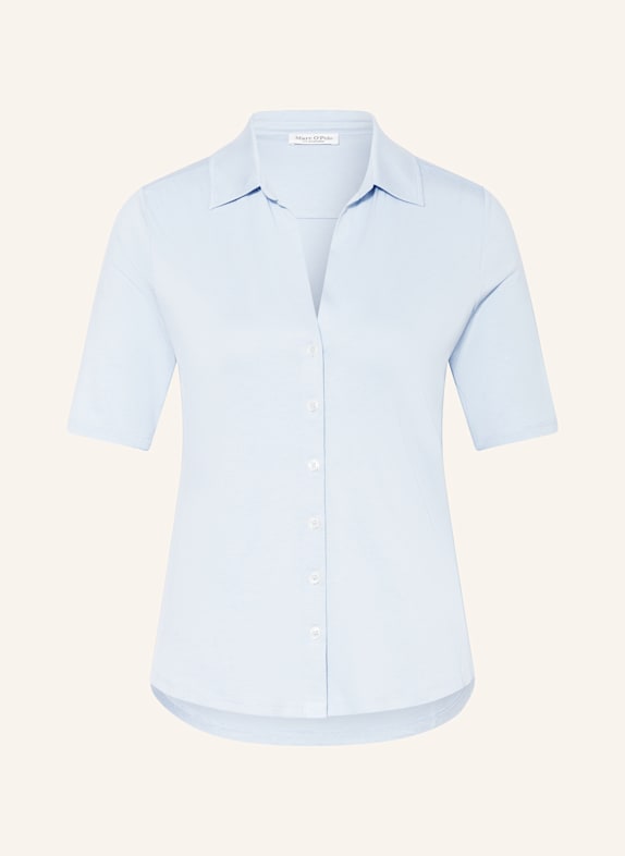 Marc O'Polo Hemdbluse aus Jersey HELLBLAU
