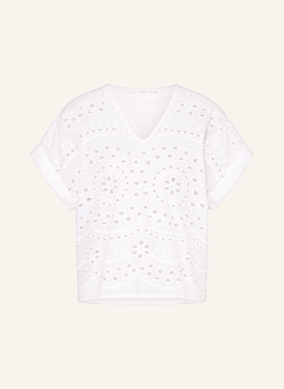 LANIUS Blusenshirt aus Lochspitze WEISS