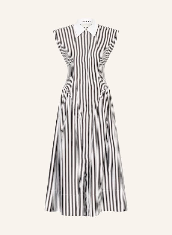 SPORTMAX Hemdblusenkleid LOCUSTA mit Cut-out SCHWARZ/ WEISS