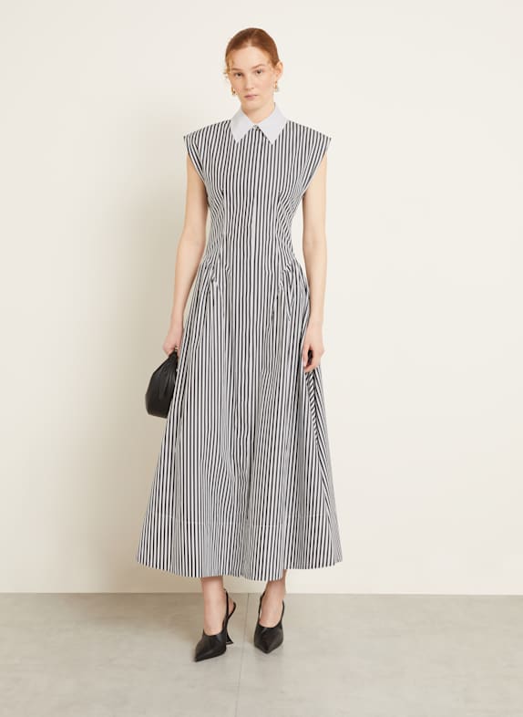 SPORTMAX Shirt dress LOCUSTA with cut-out BLACK/ WHITE