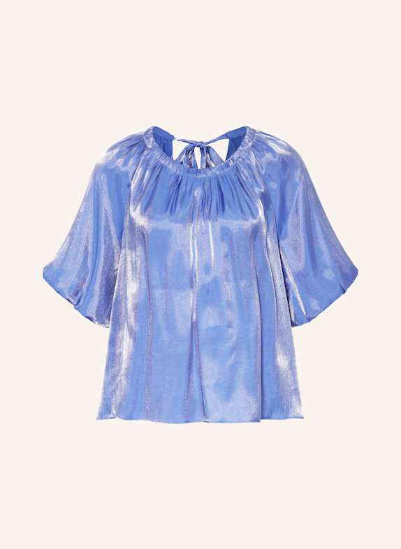 DANTE6 Satinbluse SIMO mit Cut-out BLAU