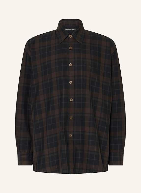 OUR LEGACY Hemd Oversize Fit SCHWARZ/ DUNKELBRAUN/ DUNKELGRAU