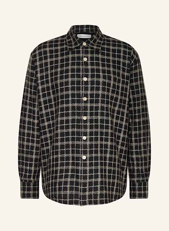 OUR LEGACY Overshirt ABOVE mit Leinen SCHWARZ/ ECRU