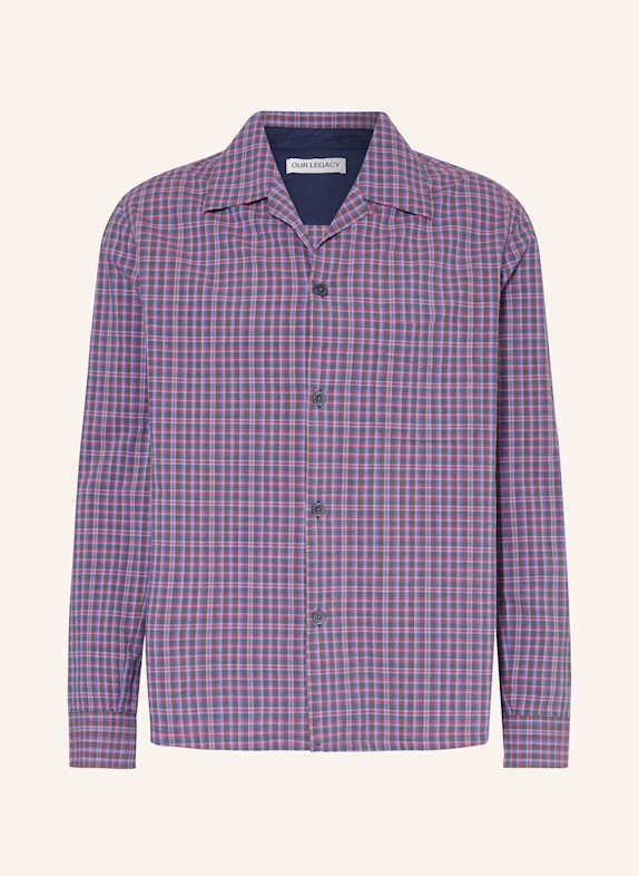 OUR LEGACY Hemd HEUSEN Comfort Fit NEONPINK/ DUNKELGRAU