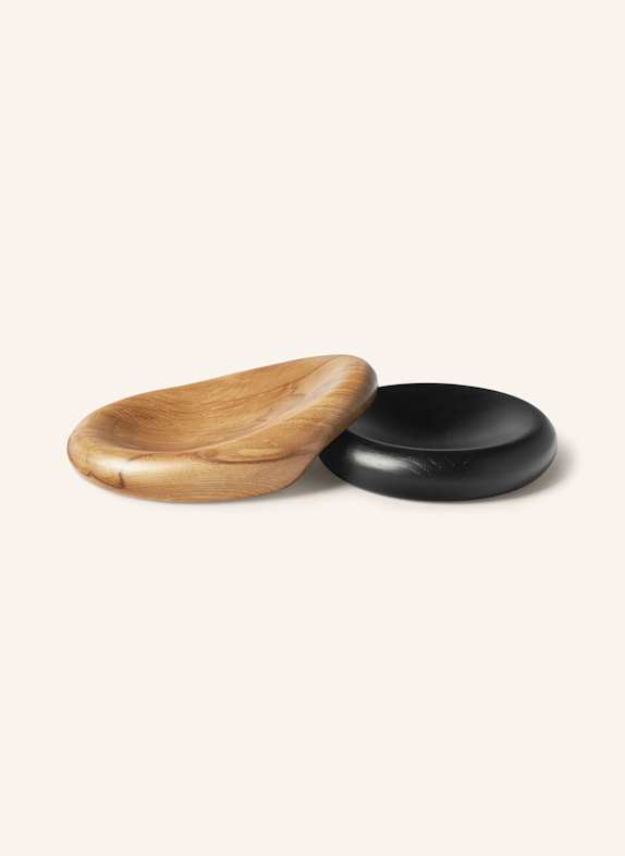 Westwing Collection 2er-Set Dekoschalen CALEB SCHWARZ/ BRAUN
