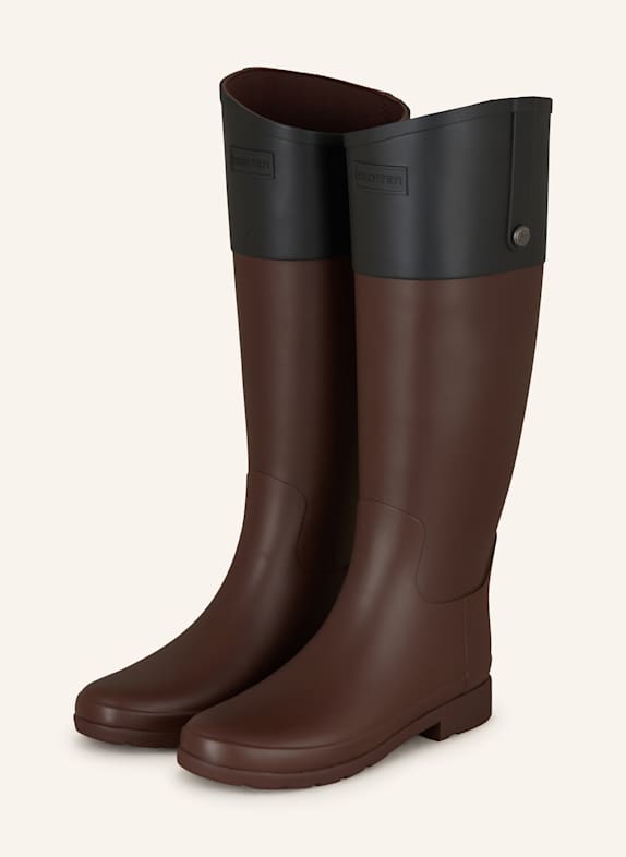 HUNTER Gummistiefel BRAUN/ SCHWARZ