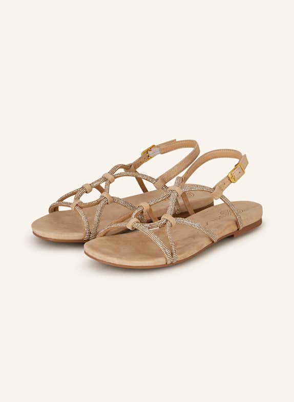 UNISA Sandalen COOPER mit Schmucksteinen BEIGE