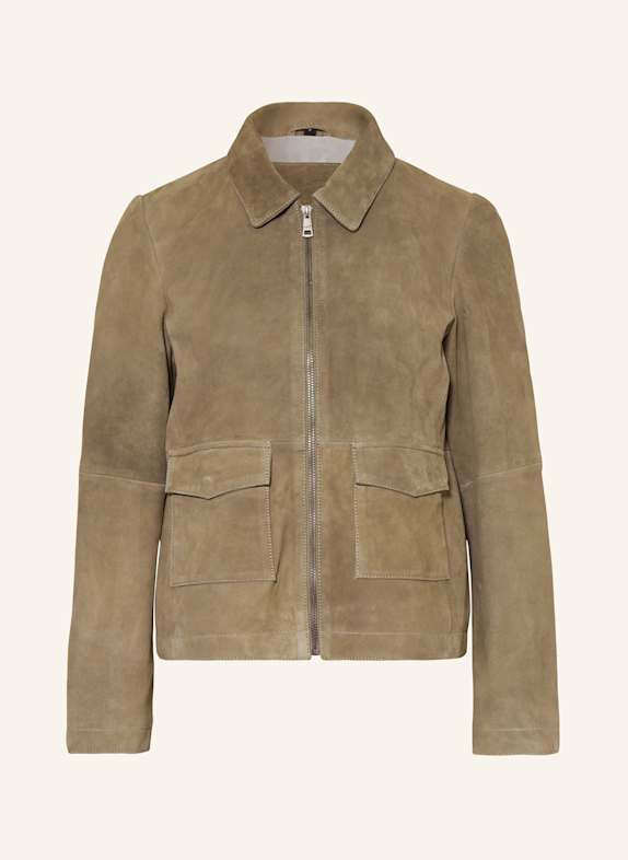 MAURITIUS Leather jacket MWYAIMA KHAKI