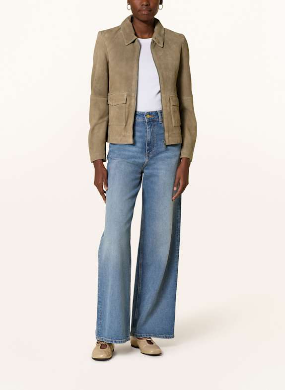 MAURITIUS Lederjacke MWYAIMA KHAKI