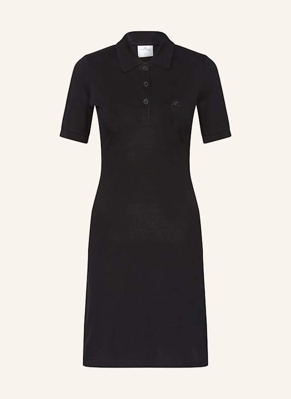 Courrèges Piqué-Polokleid SCHWARZ