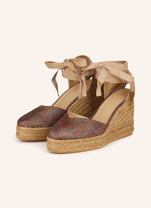 Castaner Wedges CHIARA DARK RED/ DARK GREEN/ BEIGE